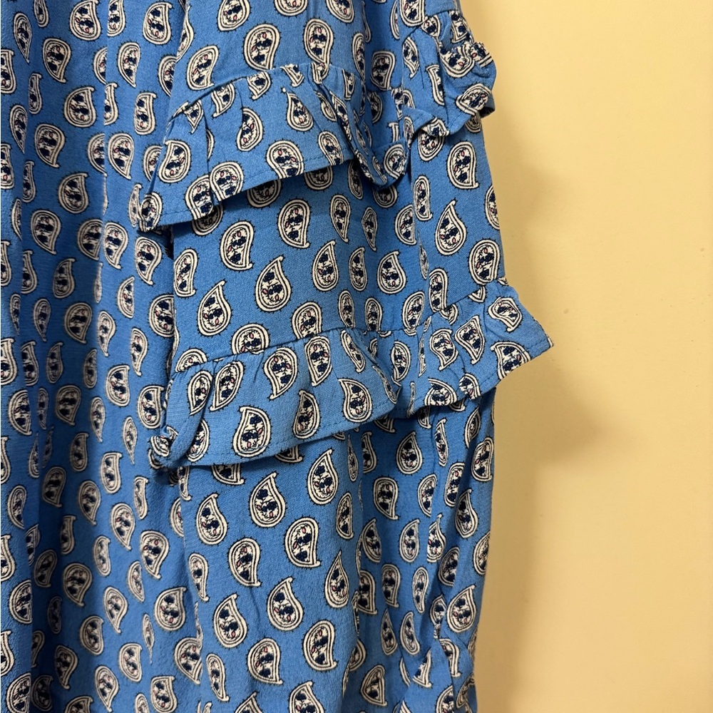 Loft Blue Blouse With Patterned Design - image 5